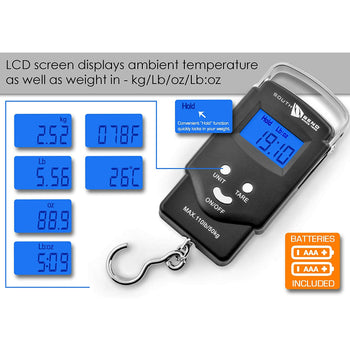 SOUTH BEND DIGITAL HANGING FISH SCALE W/ TAPE MEASURE 110 WEIGHT CAPACITY  - Copperstate Tackle