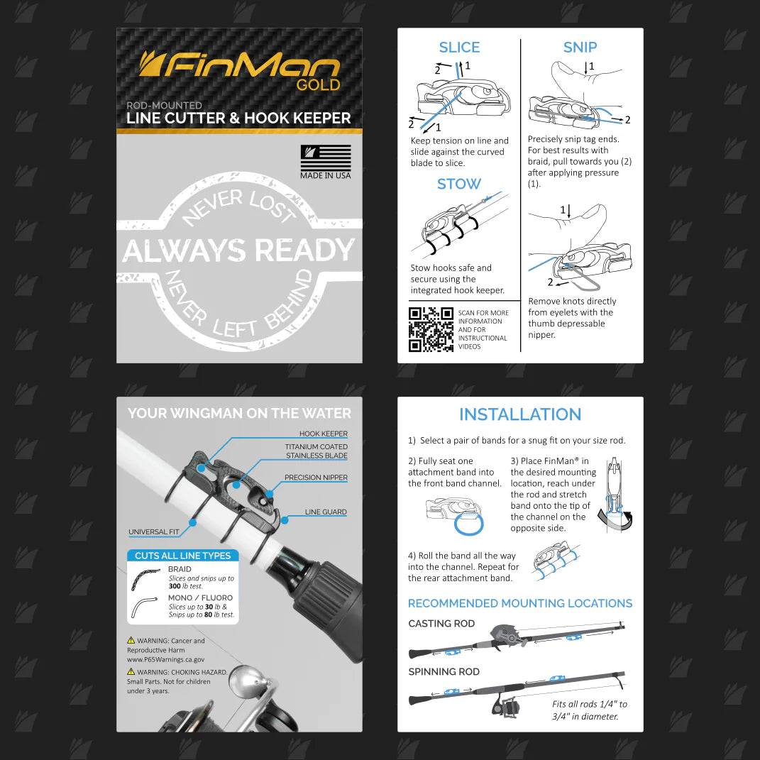 FINMAN GOLD LINE SNIPPER/HOOK KEEPER Copperstate Tackle