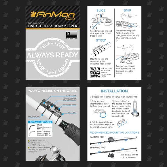 FINMAN GOLD LINE SNIPPER/HOOK KEEPER