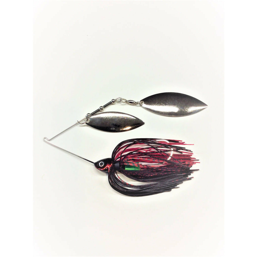 Persuader E-Chip Spinner Bait Black/ Red E-Chip w/ Silver Willow/Willow / 3/8oz.