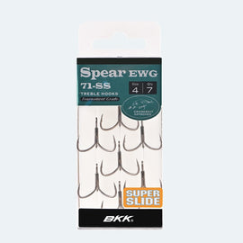 BKK SPEAR EWG-71 SS EXTRA WIDE GAP TREBLE HOOKS