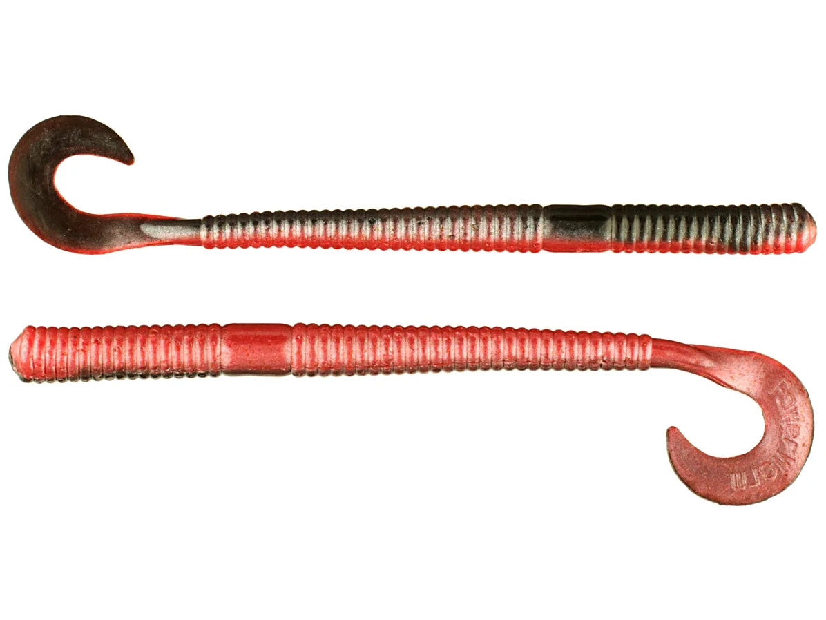 Berkley PowerBait Power Worms 7 Inch — Red Shad Green Glitter, Scented Soft Bait For Fishing