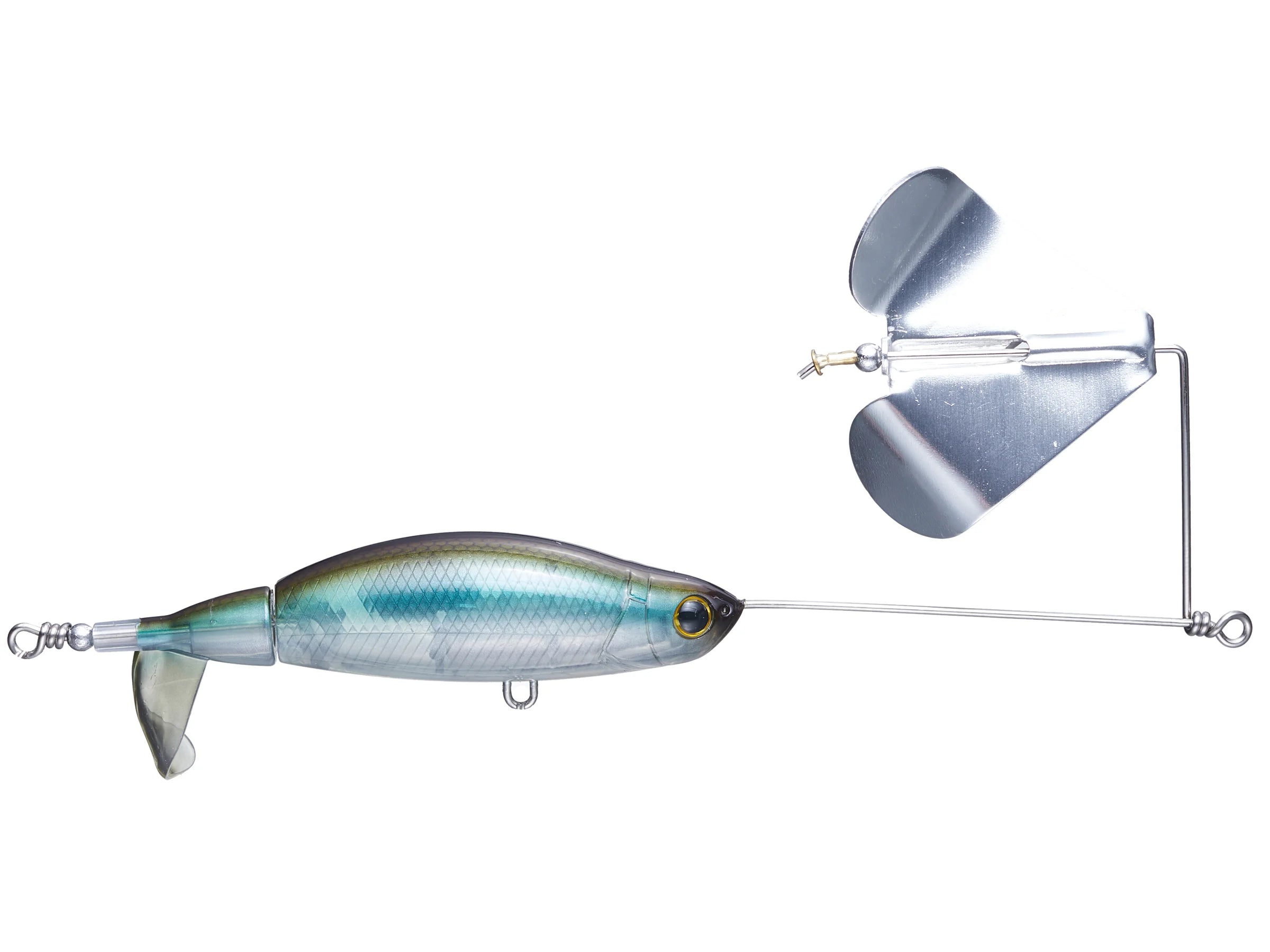 buzz plug fishing lure Deps Bass Jet Jr #02 Baby Gill the Arbogast Buzz Plug sits nose up while the hook dangles below Evolution Buzz Bait