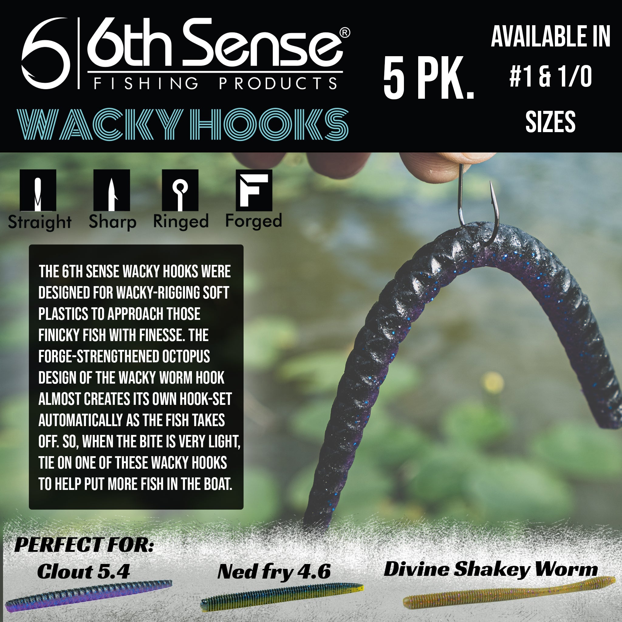 6TH SENSE WACKY HOOK - Copperstate Tackle