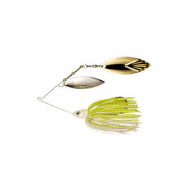 Buy white-chartreuse-w-gold-silver-willow-willow PERSUADER PREMIUM WILLOW BLADE SPINNER BAIT